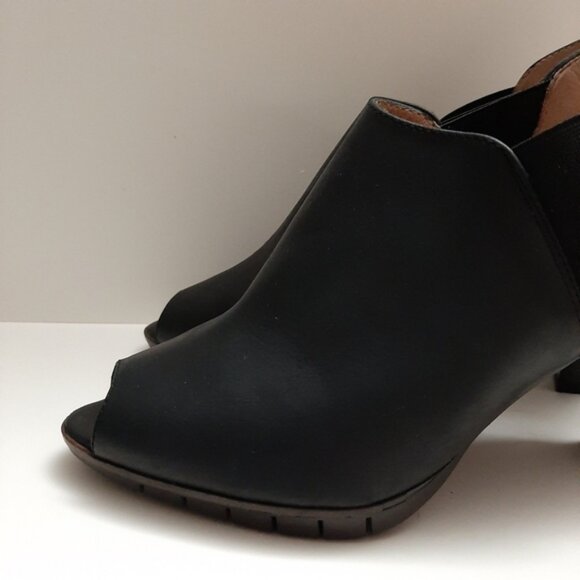 WONDERS Spain Memory Gel Peep-Toe Slingback Heels Black Leather Sz US 7.5 Eur 39 - Picture 9 of 16